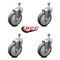 Service Caster 5 Inch Thermoplastic Rubber Wheel Swivel 3/8 Inch Threaded Stem Caster Set SCC SCC-TS20S514-TPRB-381615-4 - alternate 2